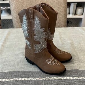 Kensie Girl Brown and Silver Kids Boots